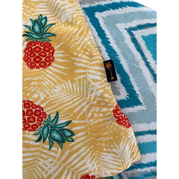 XL MARGARITAVILLE Men's Vintage Pineapples Golden‎ Rayon Hawaiian Shirt - Picture 4 of 7